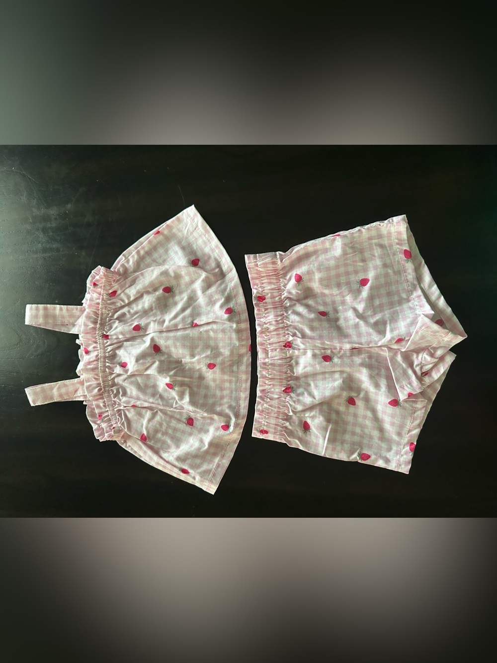Carter's Pink Gingham Skirt and Shorts Set with Strawberry Motif